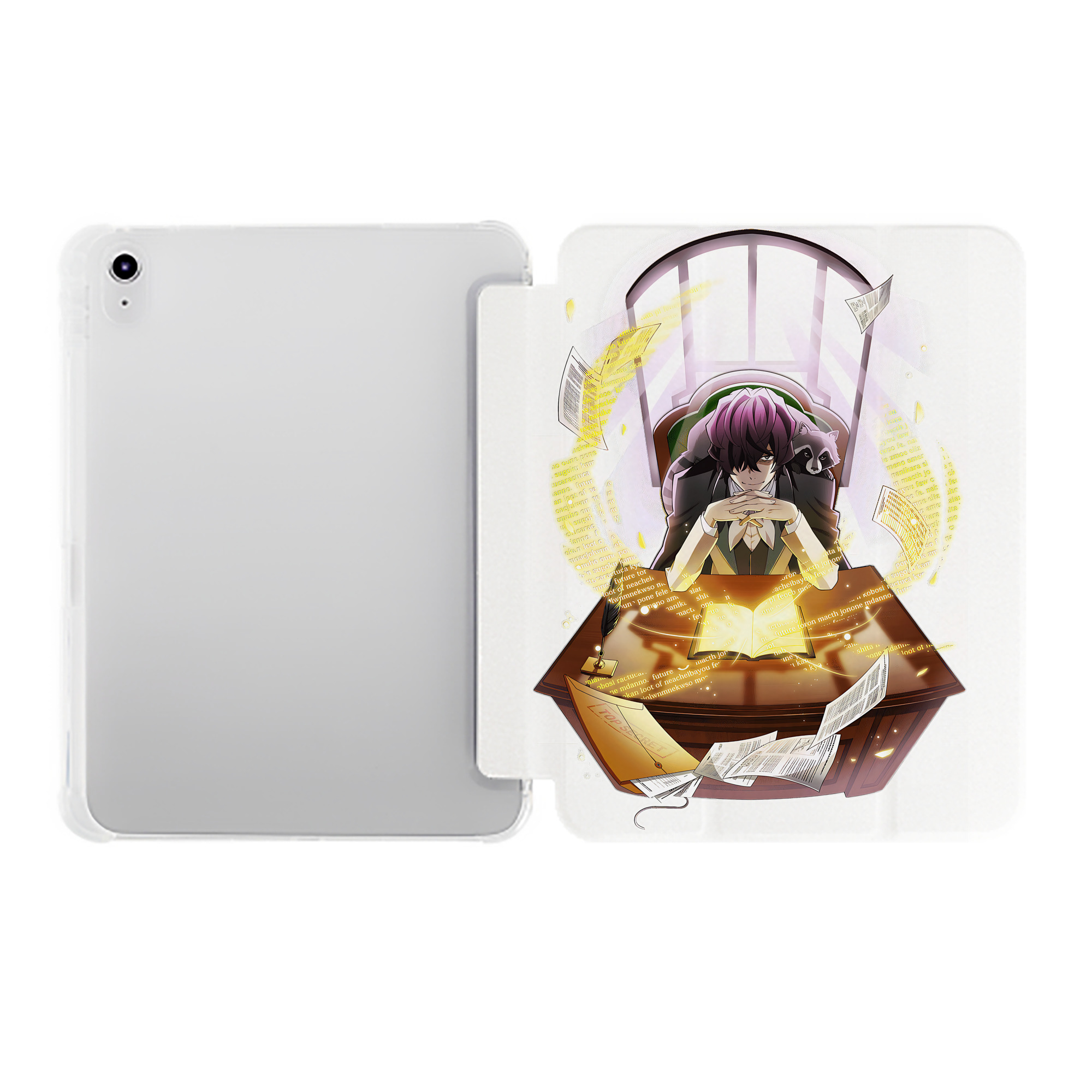 （画像用） 文豪ストレイドッグス Bungo Stray Dogs IPad ケース ペン収納付き 三つ折りスタンド PUレザー×シリコン 対応機種9.5/10.5/10.9インチ